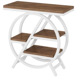 4-Tier End Table, Small Side Table Snack Table with Storage Shelves