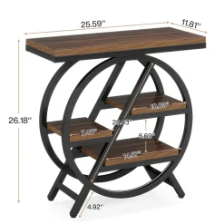 4-Tier End Table, Small Side Table Snack Table with Storage Shelves