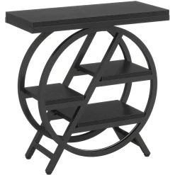 4-Tier End Table, Small Side Table Snack Table with Storage Shelves