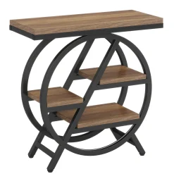 4-Tier End Table, Small Side Table Snack Table with Storage Shelves
