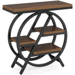 4-Tier End Table, Small Side Table Snack Table with Storage Shelves