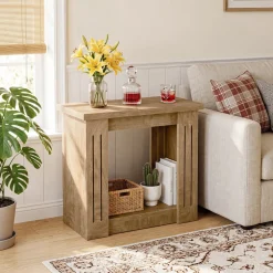 2-Tier Farmhouse End Table, 23.6