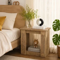 2-Tier Farmhouse End Table, 23.6