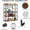5-Tier Kitchen Baker's Rack, 55" Wide Kitchen Storage Shelf with 11 Hooks