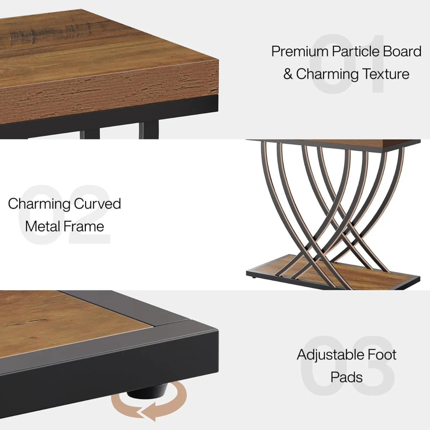 2-Tier Narrow End Table, 23.62" Side Table with Metal Frame for Living Room