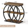 3-Tier Narrow End Table, Industrial Side Table with Metal Frame for Small Spaces