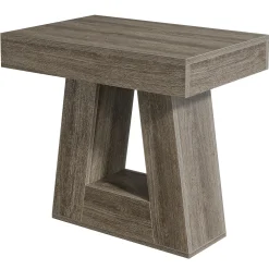 2-Tier Nightstand, Narrow Bedside Table with Trapezoid Base for Bedroom