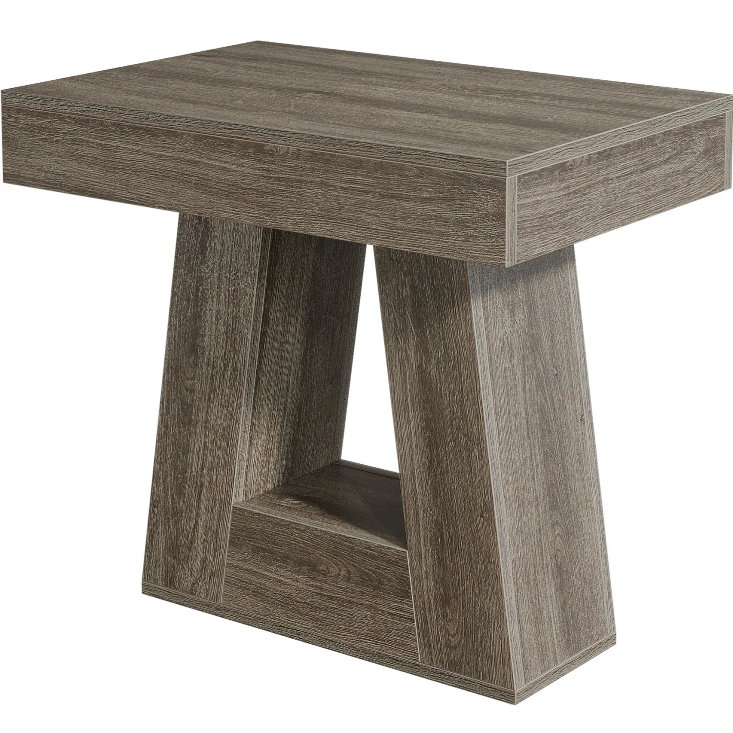 2-Tier Nightstand, Narrow Bedside Table with Trapezoid Base for Bedroom