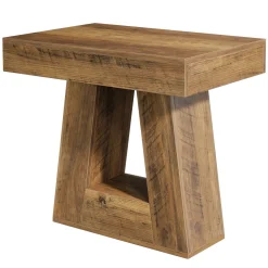2-Tier Nightstand, Narrow Bedside Table with Trapezoid Base for Bedroom