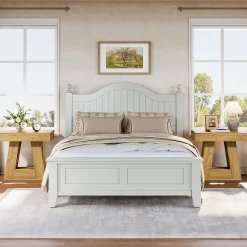 2-Tier Nightstand, Narrow Bedside Table with Trapezoid Base for Bedroom