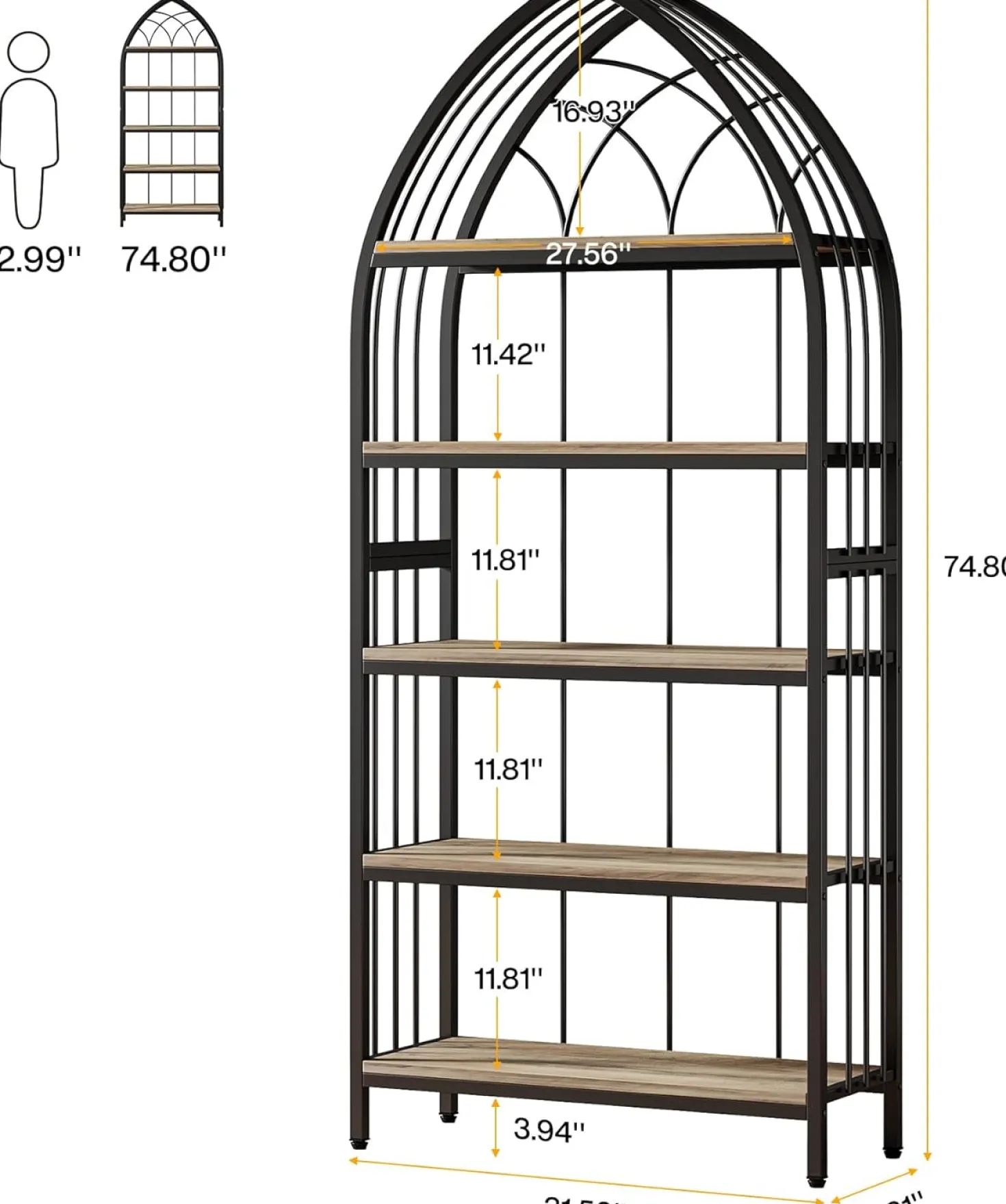 5-Tier Plant Stand, 74.8" Plant Shelf Flower Potted Stand Rack