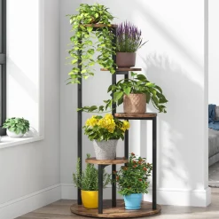 4-Tier Plant Stand, Multiple Potted Plants Holder Corner Flower Shelf