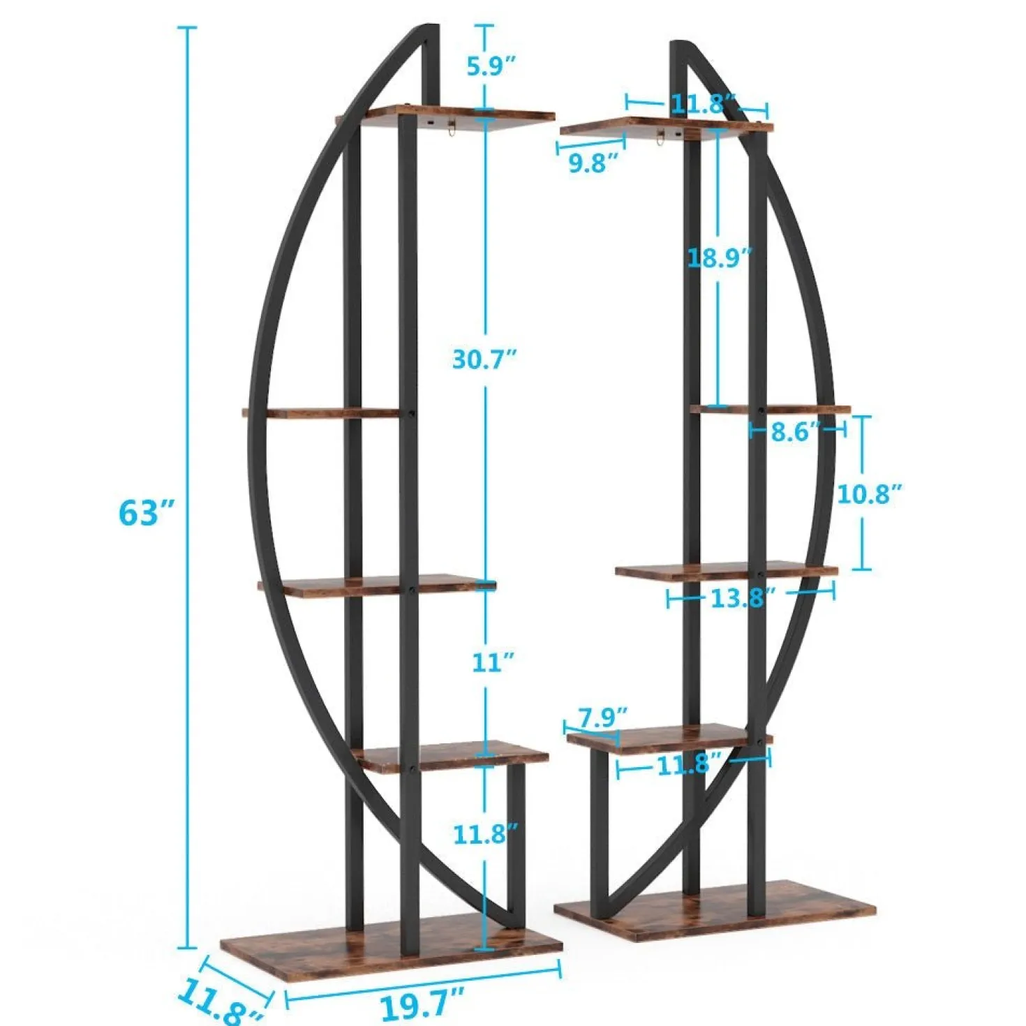 5-Tier Plant Stand Pack of 2, Multi-Layer Bonsai Flower Rack