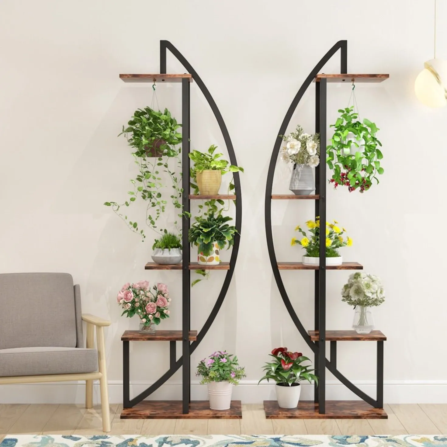 5-Tier Plant Stand Pack of 2, Multi-Layer Bonsai Flower Rack