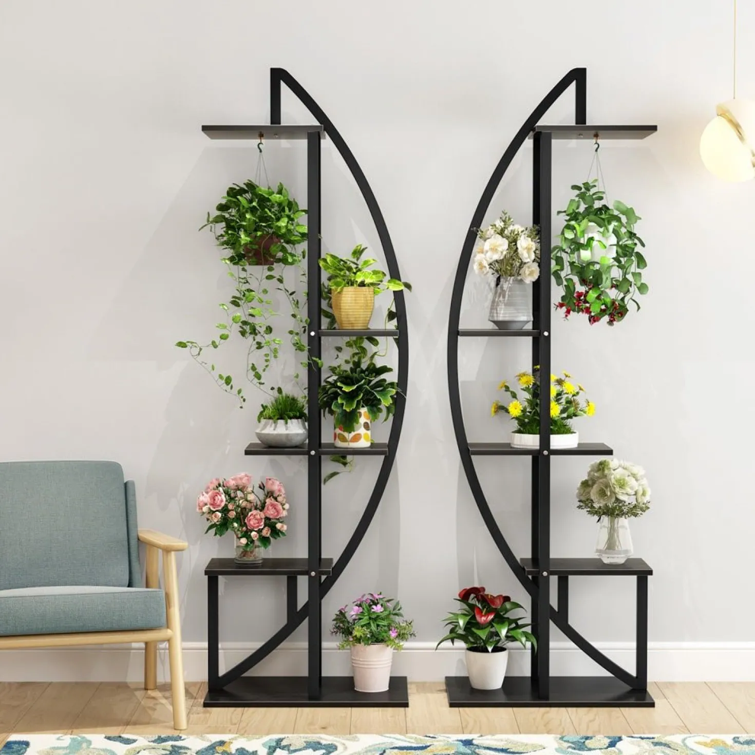 5-Tier Plant Stand Pack of 2, Multi-Layer Bonsai Flower Rack