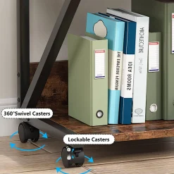 3-Tier Printer Stand, Rolling Printer Cart Under Desk Storage Shelf