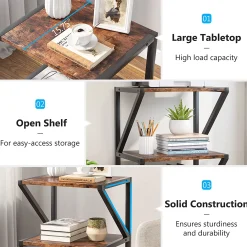 3-Tier Printer Stand, Rolling Printer Cart Under Desk Storage Shelf