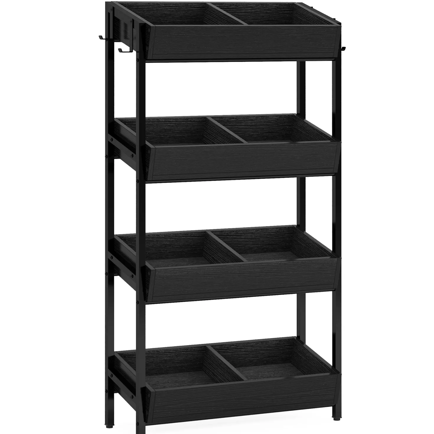 4-Tier Retail Display Rack, Wooden Snack Candy Rack Storage Shelf Organizer