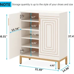 5-Tier Shoe Cabinet, 20 Pairs Entryway Shoe Racks Organizer with Shelves