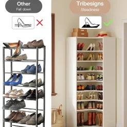 9-Tier Shoe Cabinet, 24-32 Pairs Freestanding Shoe Rack Shoe Organizer