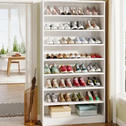 9-Tier Shoe Cabinet, 40-45 Pairs Shoe Storage Organizer with Open Shelves