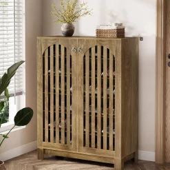 6-Tier Shoe Cabinet, Entryway Shoe Storage Rack with Airy Doors