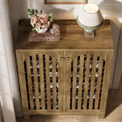 6-Tier Shoe Cabinet, Entryway Shoe Storage Rack with Airy Doors