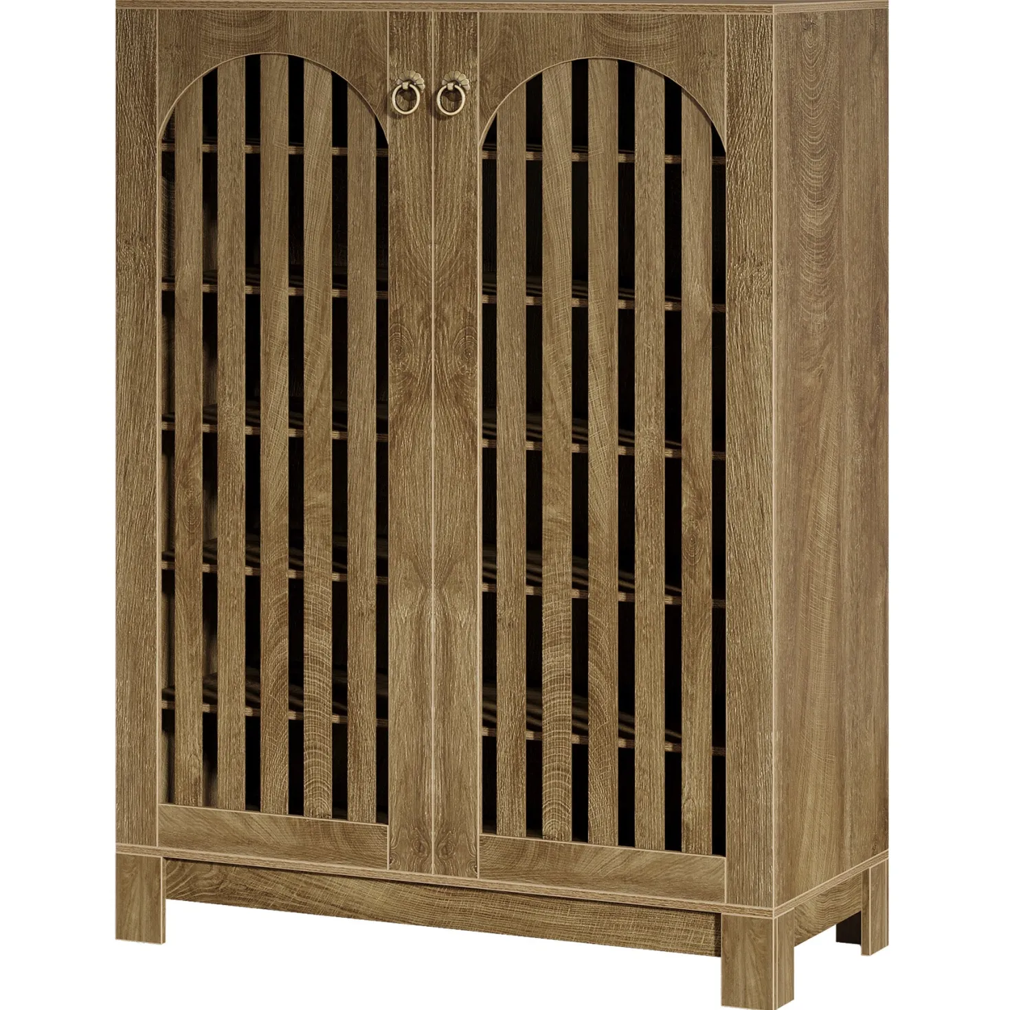 6-Tier Shoe Cabinet, Entryway Shoe Storage Rack with Airy Doors