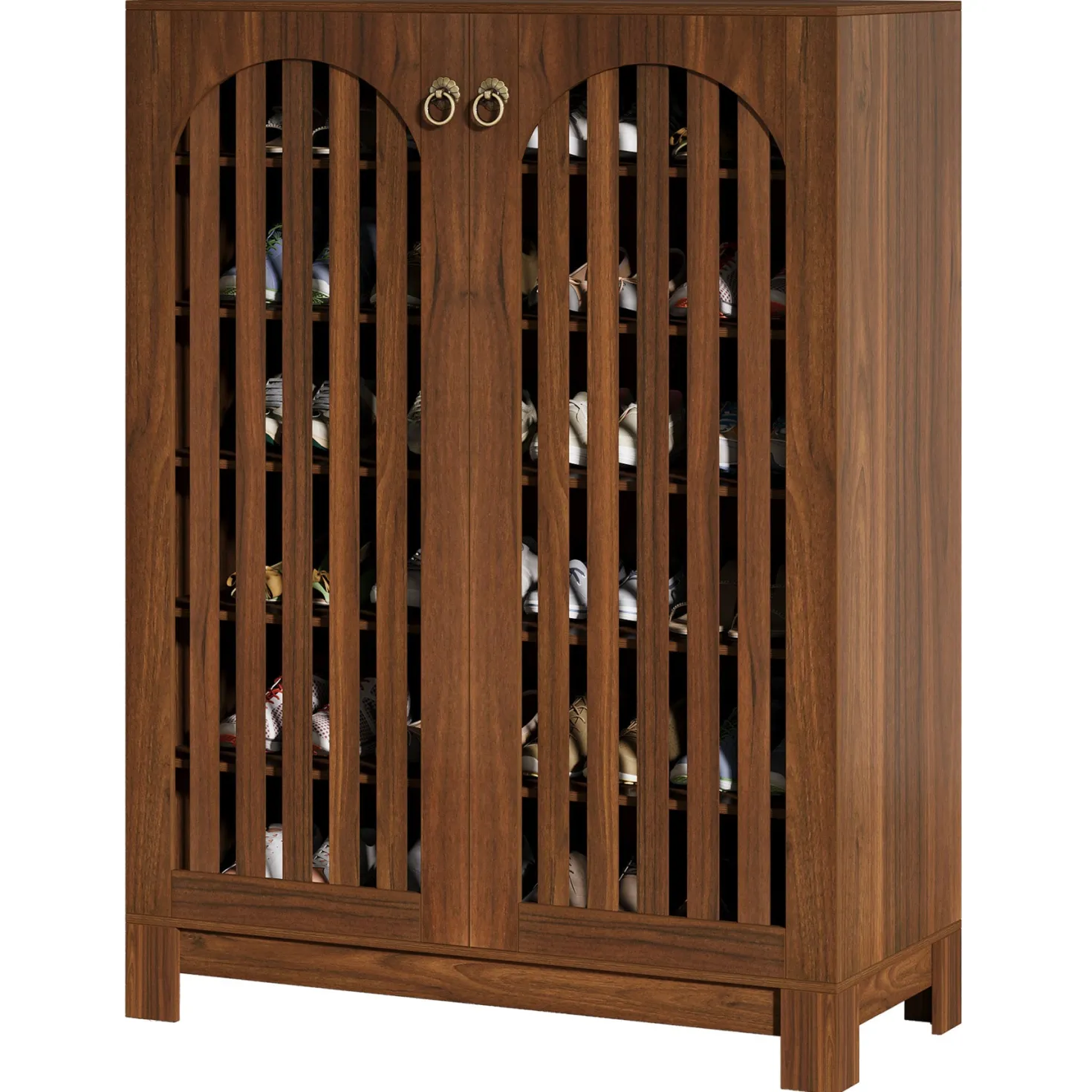 6-Tier Shoe Cabinet, Entryway Shoe Storage Rack with Airy Doors