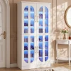 8-Tier Shoe Cabinet, Modern Shoe Organizer with Dimmable LED Lights & Acrylic Doors