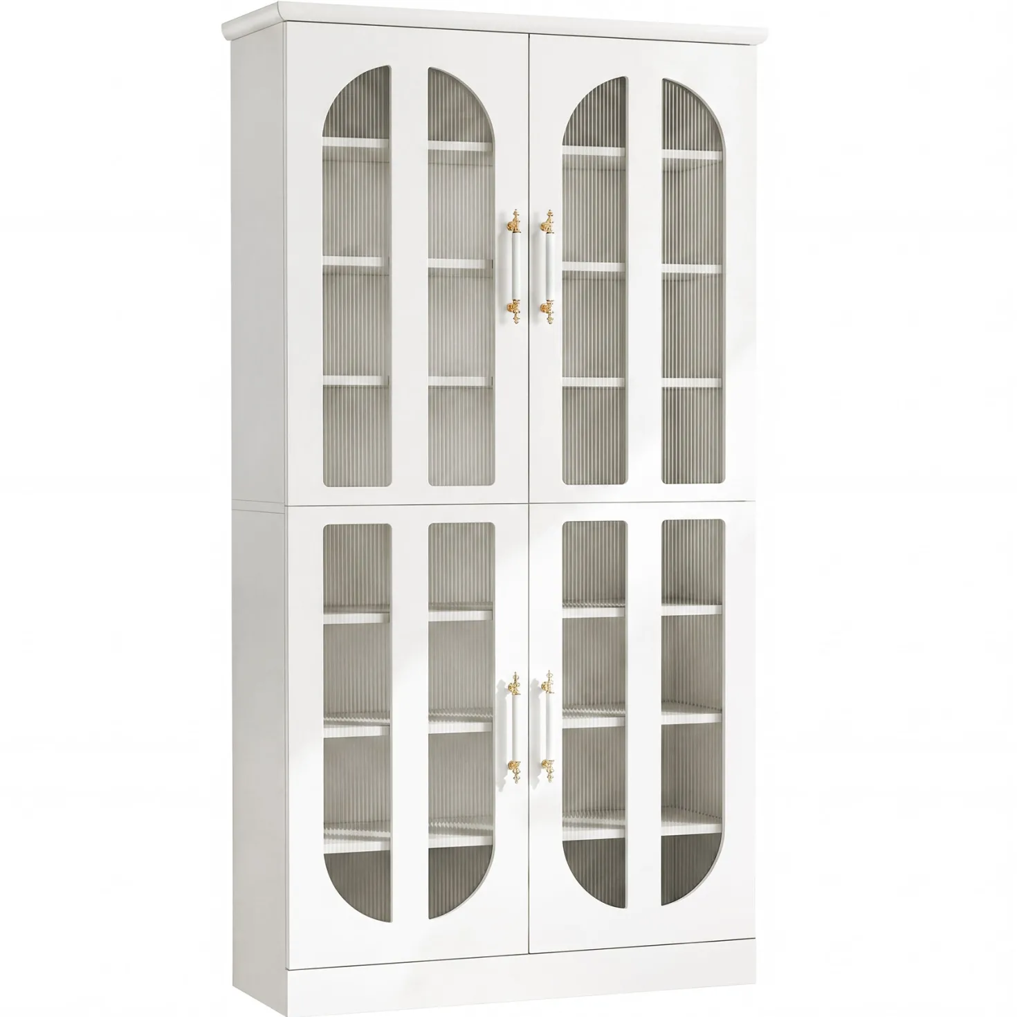 8-Tier Shoe Cabinet, Modern Shoe Organizer with Dimmable LED Lights & Acrylic Doors