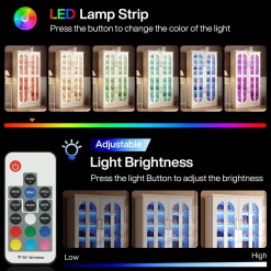 8-Tier Shoe Cabinet, Modern Shoe Organizer with Dimmable LED Lights & Acrylic Doors