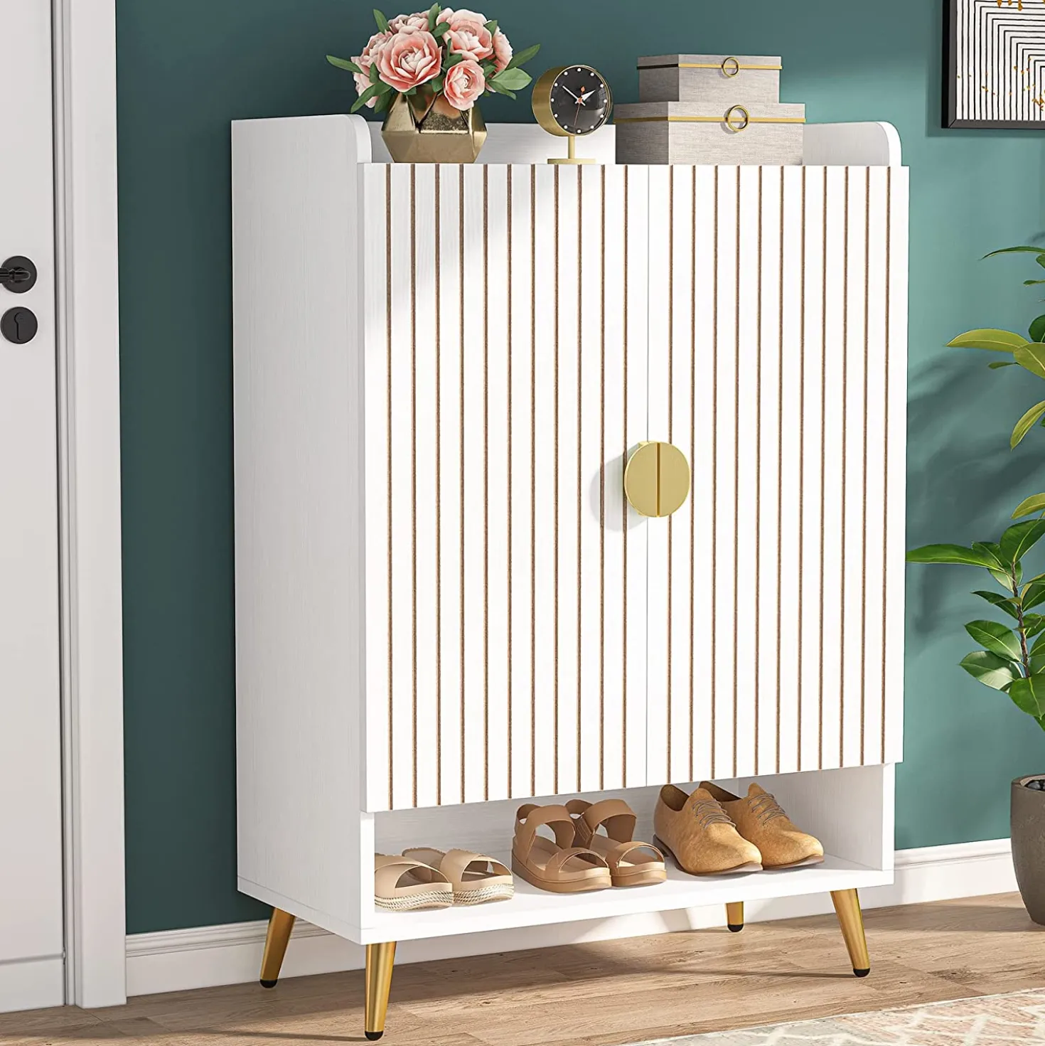 7-Tier Shoe Cabinet, Shoe Storage Organizer with Adjustable Shelves