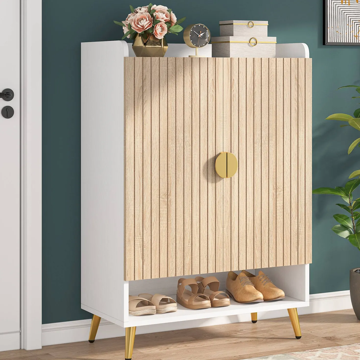 7-Tier Shoe Cabinet, Shoe Storage Organizer with Adjustable Shelves