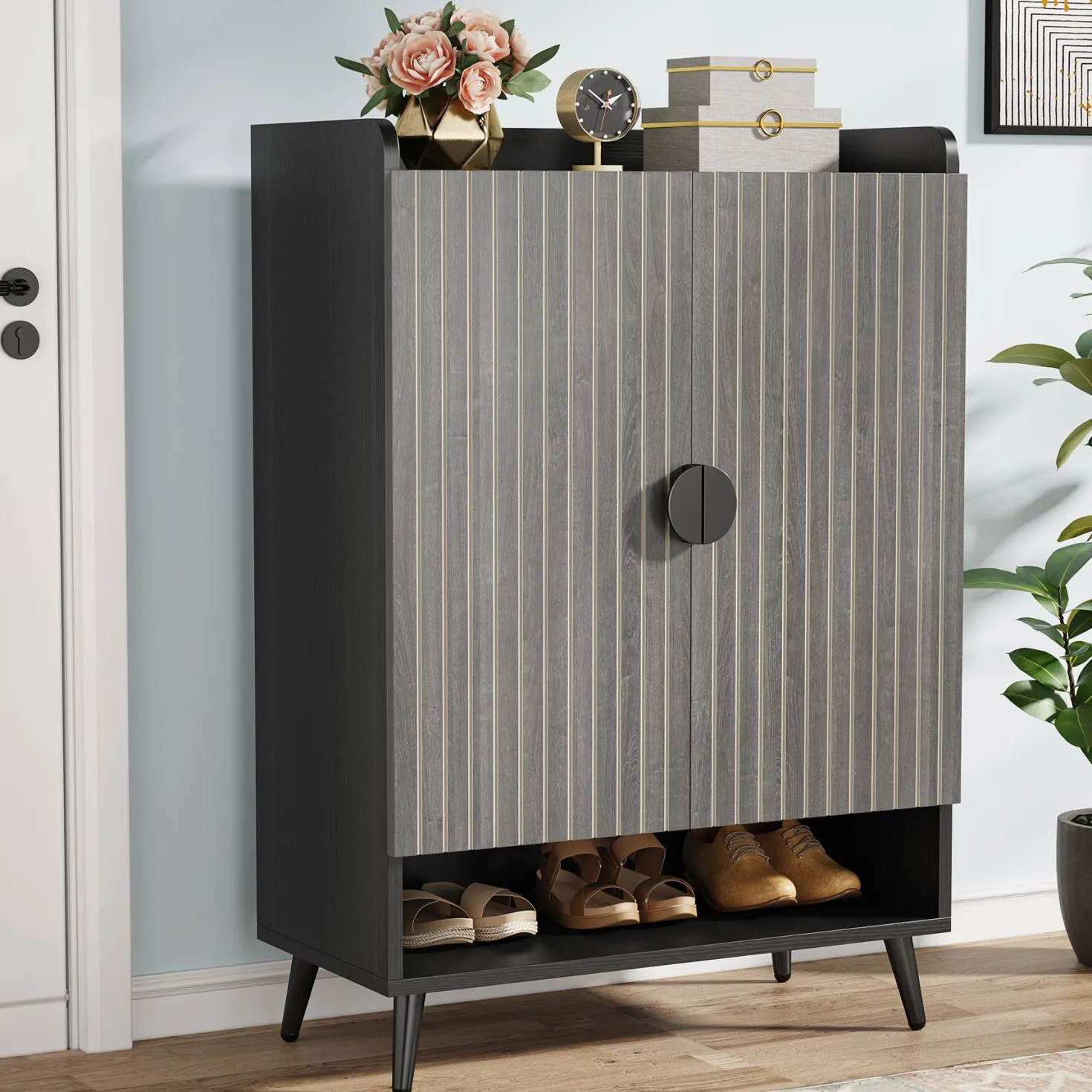 7-Tier Shoe Cabinet, Shoe Storage Organizer with Adjustable Shelves