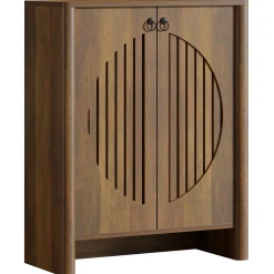 5-Tier Shoe Cabinet with Doors, Shoe Storage Organizer with Removable Shelf