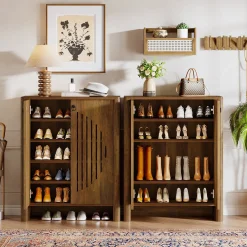 5-Tier Shoe Cabinet with Doors, Shoe Storage Organizer with Removable Shelf