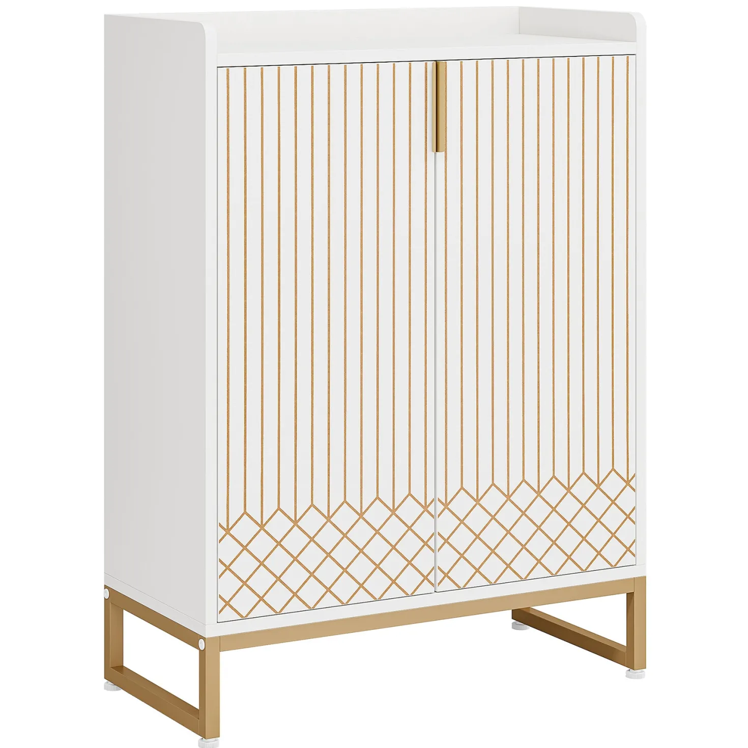 5-Tier Shoe Cabinet with Doors, Freestanding Wood Shoe Organizer for Entryway