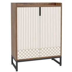5-Tier Shoe Cabinet with Doors, Freestanding Wood Shoe Organizer for Entryway