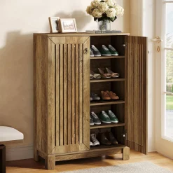 5-Tier Shoe Cabinet with Doors, Entryway Shoe Rack Organizer for Living Room, Hallway