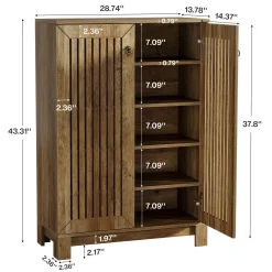 5-Tier Shoe Cabinet with Doors, Entryway Shoe Rack Organizer for Living Room, Hallway
