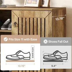5-Tier Shoe Cabinet with Doors, Entryway Shoe Rack Organizer for Living Room, Hallway