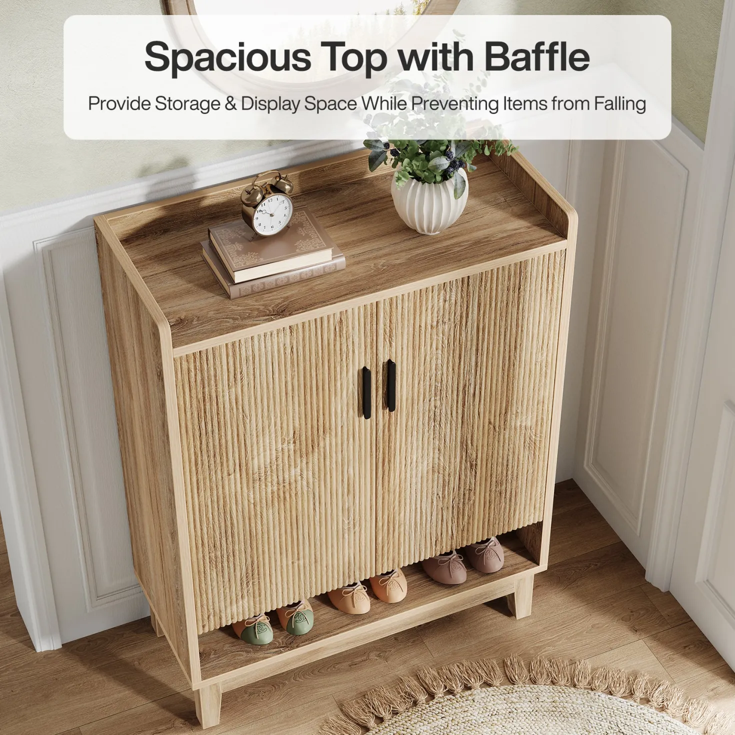 5-Tier Shoe Cabinet with Doors, 20-Pair Entryway Shoe Organizer Rack