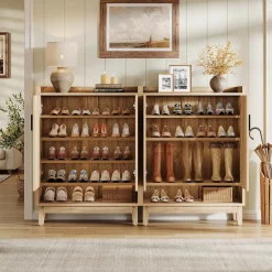5-Tier Shoe Cabinet with Doors, 20-Pair Entryway Shoe Organizer Rack