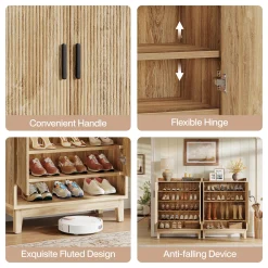 5-Tier Shoe Cabinet with Doors, 20-Pair Entryway Shoe Organizer Rack