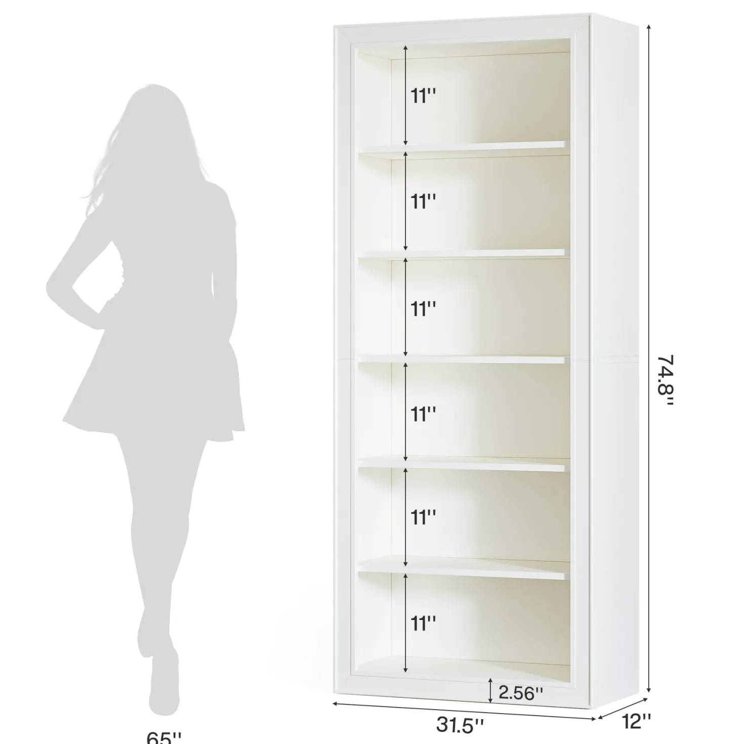 6-Tier Shoe Organizer Rack, 75" Shoe Cabinet with Open Storage for Entryway