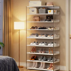 8-Tier Shoe Rack, 32 Pair Modern Shoe Storage Cabinet