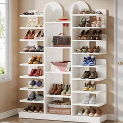 13-Tier Shoe Rack, Freestanding Entryway Shoe Organizer with Open Shelves