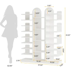13-Tier Shoe Rack, Freestanding Entryway Shoe Organizer with Open Shelves