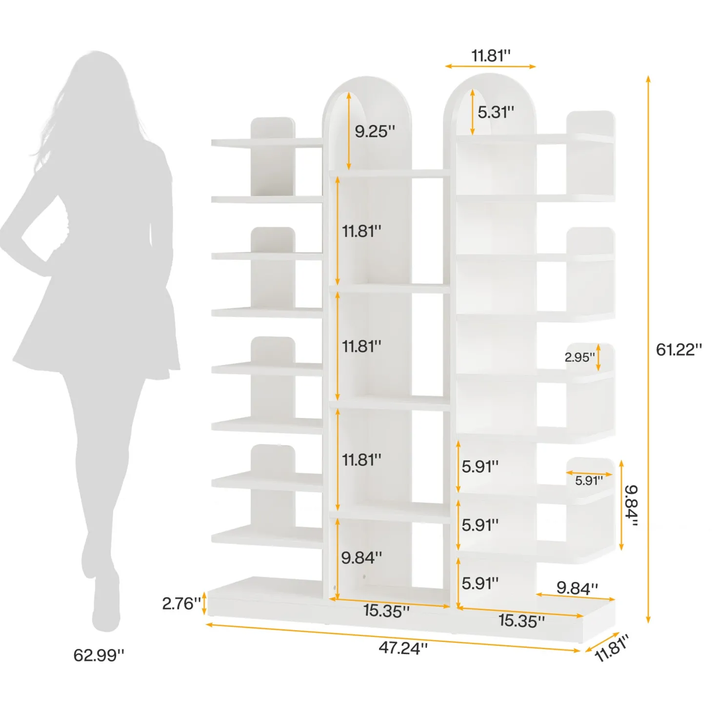 13-Tier Shoe Rack, Freestanding Entryway Shoe Organizer with Open Shelves